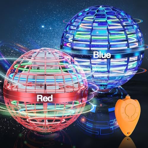 Fly Hobbies Flying RC Plane 2 Pack 2024 Upgraded Flying Orb Ball Toy Hover Boomerang Ball Spinner Mini Drone Magic Floating Galactic Fly Spinning Orb for Boys Girls