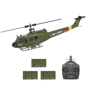 YOMTDIY YUXIANG F07 UH1 Huey Vario RC Helicopters for Adults 1/34 Scale 2.4G 6CH 6G/3D Brushless Direct Drive Flybarless RC Aircraft with Optical Flow Positioning