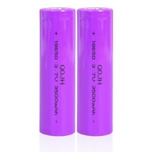 QOJH 2 Pack 18650 Rechargeable Battery Flat Top 3.7V Lithium Batteries 3500mAh High Capacity for RC Nitro Top Fuel Dragster LED Flashlights and More