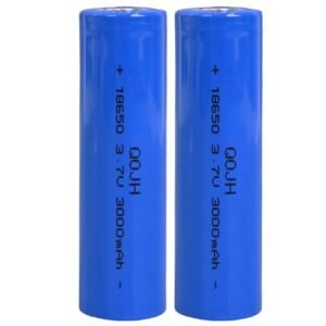 QOJH 3.7 Volt 18650 Rechargeable Battery 3000mAh High Capacity RC Car Batteries 7.2 Volt Compatible Flat Top for Flashlight Headlamp Doorbells 2 Pack Blue