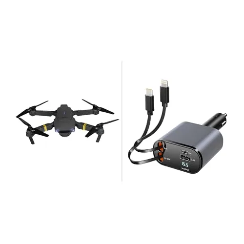Black Falcon 4K Drone with Camera Quadcopter for Kids and Adults Including Multi Charge Pro Car Charger