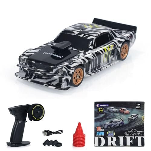 Wheelfun Large Scale RC Race Boats 1/43 Scale Gyro 4WD Ready to Go Mini Remote Control Car High Speed Hobby Model Zebra Print