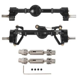 WPL C14 C24 C24 1 C34 C44 B14 B24 C64 C74 Front and Rear Portal Axle with Metal Drive Shaft 1 16 RC Car Upgrade Parts Accessory for Refurbished RC Planes Black B