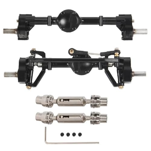 WPL C14 C24 C24 1 C34 C44 B14 B24 C64 C74 Front and Rear Portal Axle with Metal Drive Shaft 1/16 RC Car Upgrade Parts Accessory for Refurbished RC Planes Black B