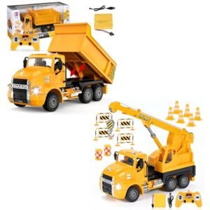 DOUBLE E Mack RC Dump Truck + RC Crane