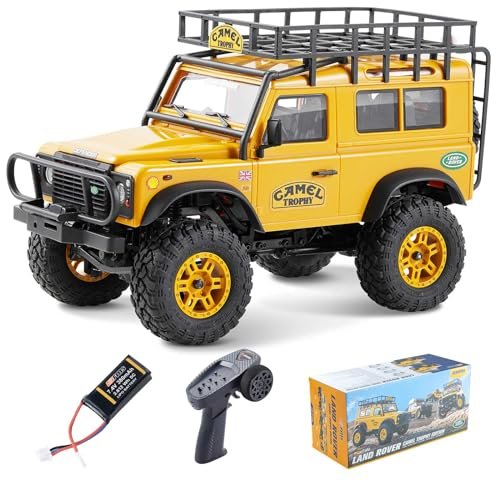 EAZYRC FMS 1/24 FCX24M Sandy Land RC Truck 4X4 Mini RC Crawler RTR Land Rover Series Licensed with Lighting 2 4Ghz Remote Control Battery Defender90