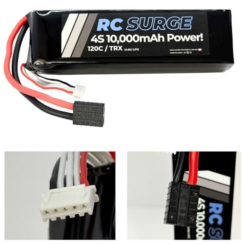 4s 10,000mah 14.8V 120c Lipo RC Battery with TRX Plug for Traxxas RC Cars, Trucks and Boats. Maxx WideMax, Disruptor, Xmaxx, Xmaxx Ultimate, XRT and XRT Ultimate.