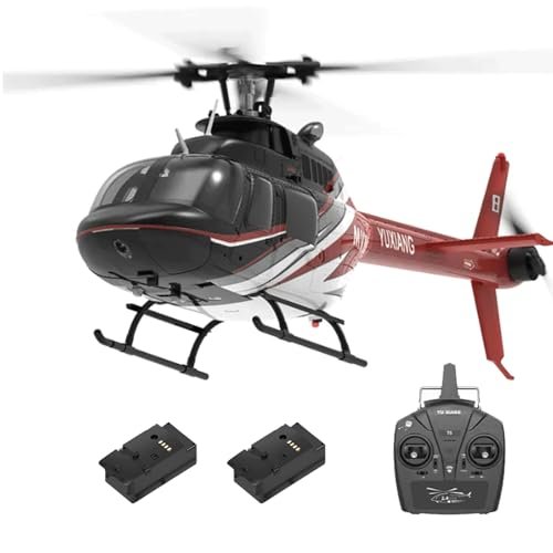 LETDIYMOC YUXIANG F08 RC Bell 206 Jet Ranger RTF Remote Control Helicopter 1 27 Scale 2 4G 6CH 6G 3D 6 Axis Gyro Stabilized Brushless Flybarless Aircraft with 2 Batteries