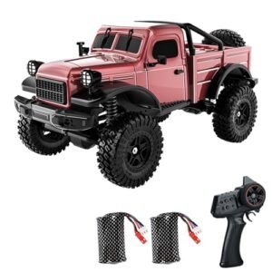 Dodoore D883 RC Scale Build Crawler Pickup Truck 1 18 Scale 2.4GHz 4WD Off Road Remote Control Car with LED Lights and Rechargeable Batteries for Adults Red
