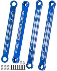 HopsupRC Aluminum Chassis Links Upgrade Parts for RC 390 Suspension Upgrade 1/10 Slash Rustler Stampede 4X4 Alloy Non Adjustable Front Rear Suspension Links Navy Blue 4PCS