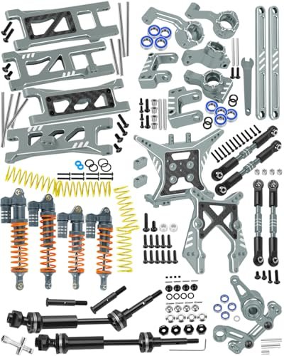 RCarmubWow RC Plane A340 Upgrade Parts Shock Absorbers Driveshafts Turnbuckles Suspension Arms Steering Caster Block Axle Carriers Shock Towers Steering Titanium