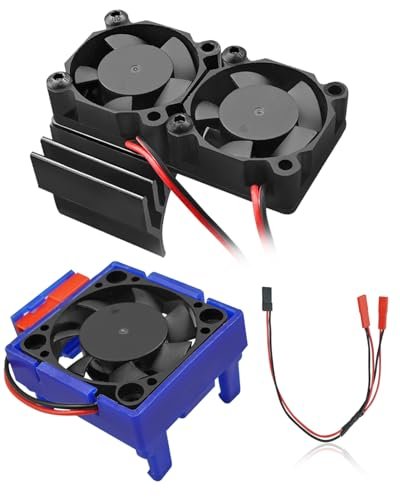 VXL 3s ESC Cooling Fan and Motor Cooling Dual Fan Set for RC Trucks Traxxas Stampede 4x4 VXL Rustler Slash Hoss Velineon Black
