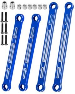 RCarmubWow Alloy Aluminium Front Rear Camber Link Set for 1/10 RC Trophy Truck 4x4 Slash Rustler Stampede Navy Blue