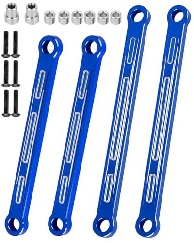 RCarmubWow Alloy Aluminium Front Rear Camber Link Set for 1/10 RC Trophy Truck 4x4 Slash Rustler Stampede Navy Blue