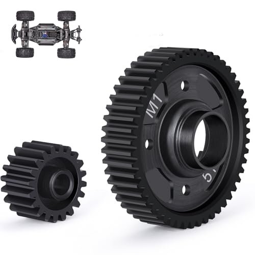 51T Steel Center Diff Output Gear with 20T Input Gear Set for TRAXXAS 1/5 Scale Gas RC Monster Trucks X MAXX 8S and XRT Replacement Parts