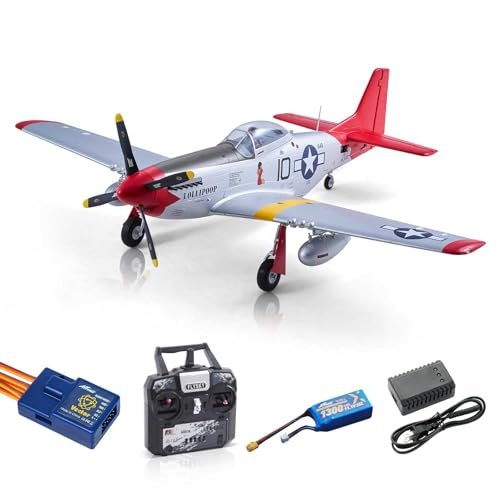 Arrows RC Plane Propeller Chainsaw RC Plane P51 850MM with Vector Flight Stabilization System Ready to Fly Includes Battery Charger Radio