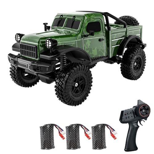 Kodbiby Dodge Hellcat RC Car 1/18 Scale All Terrain Remote Control Crawler 2.4 GHz 4WD Off Road Rock Car with Alloy Frame Shock Absorber 45°Climbing Gifts for Kids Beginners