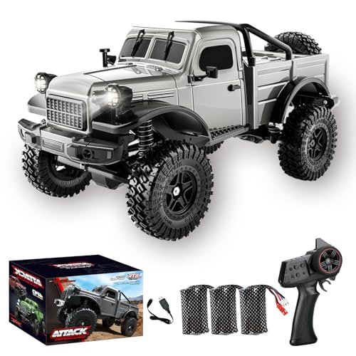 Kodbiby RC Pickup Truck C8813 Dodge Pickup 1/18 Scale All Terrain Remote Control Crawler with RC Car Shock Socks 2.4 GHz 4WD Off Road Rock Car