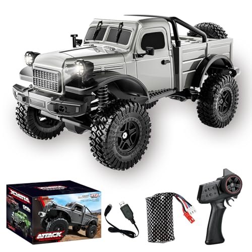 Kodbiby RC Pickup Truck C8813 Dodge 1/18 Scale All Terrain Remote Control Crawler with RC Car Shock Tower 2.4 GHz 4WD Off Road Rock Car