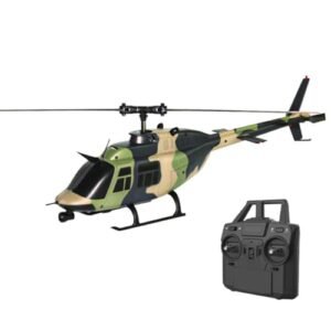 YounggDiy C138 1/33 Scale Bell 206 Helicopter 2.4G 6CH Single-Propeller Flybarless Helicopter with Optical Flow Positioning, RC Helicopters Gift for Adults