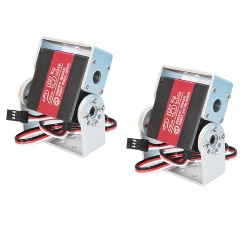 HiRCgo 2Pcs 25KG Digital RC Servo with U Mount Brackets for Trax RC Trucks RDS3225 Dual Shafts Full Metal Gear Steering Servos