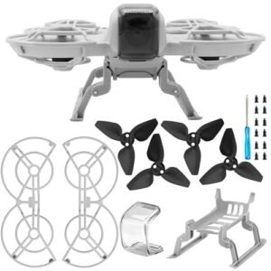 Craznick Propellers for DJI Neo Drone 4Pcs Accessories Set with Propeller Guard Protector Landing Gear Lens Cover Low Noise Props Ideal for RC Plane Crosswind Landing