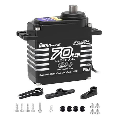 Geekstory 70kg Digital Servo 8.4V Brushless RC Servo Motor for HPR 233 RC Boat High Torque Waterproof IP68 Steel Helical Gear