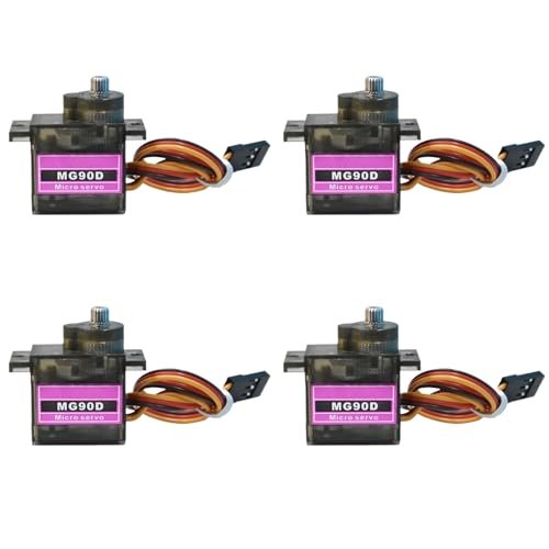 HiRCgo 4Pcs MG90D 9g Digital Micro RC Servo for Arduino RC Plane Project Full Metal Gear Mini Servos 360 Continuous Rotation