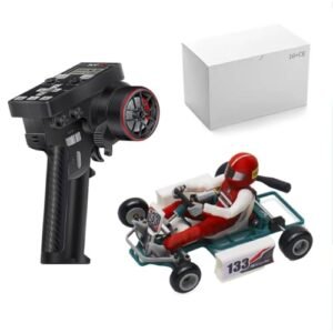 KAROYD Retro Racer 1/32 Kart Car with Remote Control and Three Batteries, 2.4G Mini Electric Racing Car Model (KIT Version)