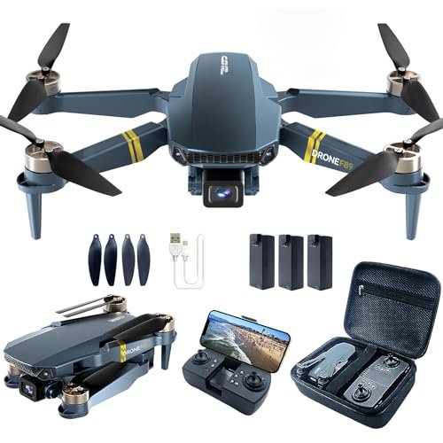 Brushless Super Endurance Foldable Drone with Camera for Beginners 60+ min Flight Time WiFi FPV Quadcopter with 120 Wide Angle 4K HD Camera Brushless Motor Auto Hover Follow Me 3 Batteries