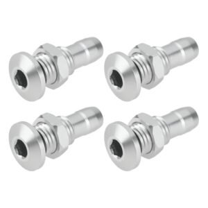 SING F LTD Pack of 4 Aluminum Alloy M8 Hose Nozzle Replacement Parts for Methanol RC Fuel Boat Water Cooling System