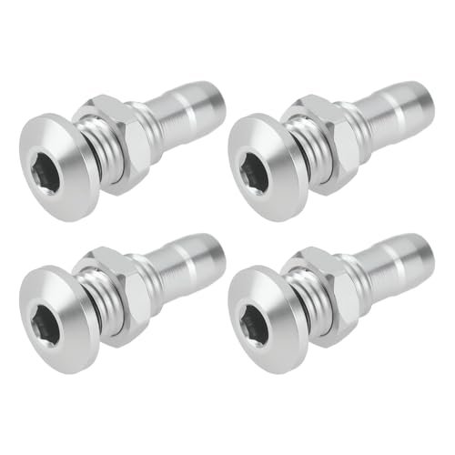 SING F LTD Pack of 4 Aluminum Alloy M8 Hose Nozzle Replacement Parts for Methanol RC Fuel Boat Water Cooling System