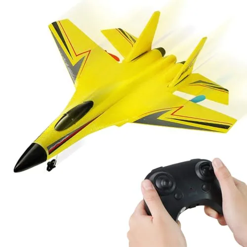 2025 Gravity Gliders EPP RC Airplane with Advanced Control Surfaces 2.4GHz Remote Control for Beginners and Kids Yellow
