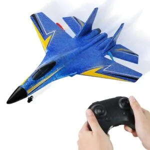 2025 Gravity RC Glider Airplane with LED Lights 2.4GHz Remote Control for Kids and Beginners Blue