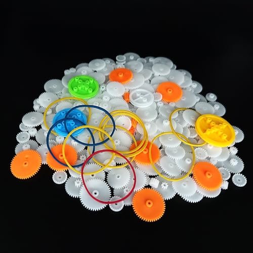 225PCS Plastic Gear Set for Belt Driven RC Helicopter DIY Model Toy Gear Replacement Kit
