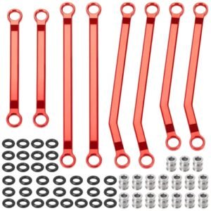 MORFUM Ascent 18 High Clearance CNC Aluminum Linkage Set for Redcat Ascent 18 1 18 RC Crawler Car Upgrades Parts Perfect for RC Willey Clearance Couches Red