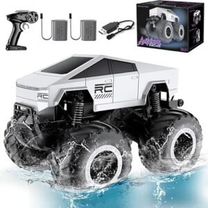 Sakerplus Cyber Truck RC Body 1 16 Scale Waterproof Amphibious Monster Truck with Rechargeable Battery and 4WD All Terrain Capability