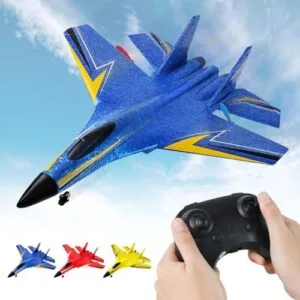 Hknbj Foam Board RC Planes 2.4GHz Remote Control Airplane Toy for Kids and Adults Blue Gravity Glider Foam RC Fighter Jet