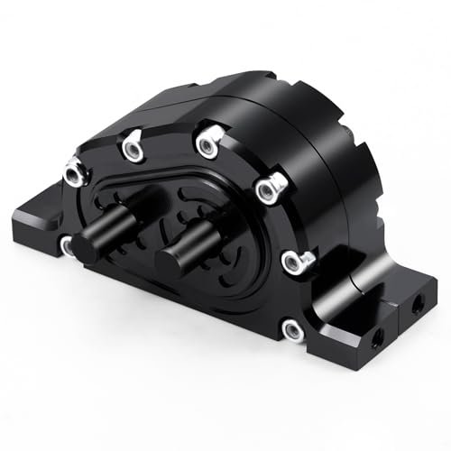 RCHUBAM 1/14 Aluminum RC Transfer Case Gear Box for RC Truck Pulling Trailer Upgrades Compatible with Tamiya 1/14 Semi Trucks and 1/10 Crawlers