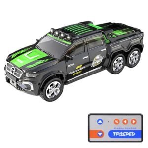 Dodoore Remote Control Car, 1:64 Scale Mini RC Drift Car, 2.4GHz 5 Channels Alloy Toys Car with 3 Speed Proportional, RC Short Truck with Rechargeable Battery for Kids Boys Girls (Black-8801A)