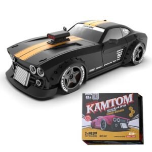 ConGamefun RC Drift Car, 1:32 Scale, 4WD High Speed RC Racing Car, 2.4GHz Electric Sport Drifting with Headlight, Drifting Tires Racing Tires for Adults (RTR Version/Black)
