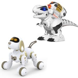 Ruko 18011 Remote Control Robot Dog and 8809 Remote Control Dinosaur Toy for Kids Ages 4 to 9