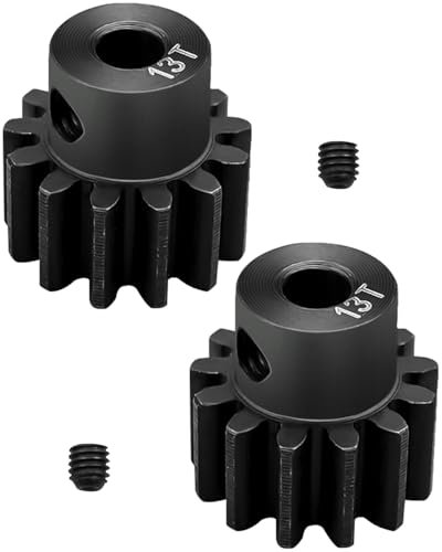 2Pcs 3943X 13 Tooth Pinion Gear for RSV Raptor RC Boat Traxxas Slash Rustler Stampede TRX 4 TRX 6 32 Pitch Hardened Steel Hot Racing Motor Gears