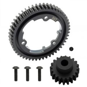 Hot Racing 50T M1 0 Hardened Steel Spur Gear with 20T Pinion Gear for 1/5 Gas RC Cars Traxxas X Maxx E Revo 2 0 VXL XO 1