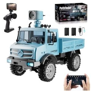 Dodoore Cross RC Military Trucks 1 16 Scale Remote Control Car with 720P Camera All Terrain Rock Crawler Off Road Truck 2.4GHz Army Transport Vehicle with 2 Rechargeable Batteries for Kids and Adults Blue