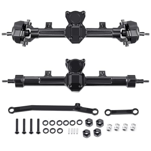 DEWOKI Front Rear Axles 4mm Extended Complete Set for SCX24 Deadbolt JLU C10 Bronco Gladiator Axial 1/24 RC Crawler Upgrade Parts Sofas RC Willey