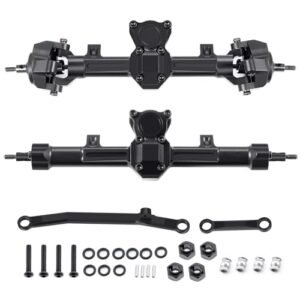 DEWOKI RC Harley Wheels Front Rear Axles Complete Set for SCX24 Deadbolt JLU C10 Bronco Gladiator Axial 1/24 RC Crawler Upgrade Parts