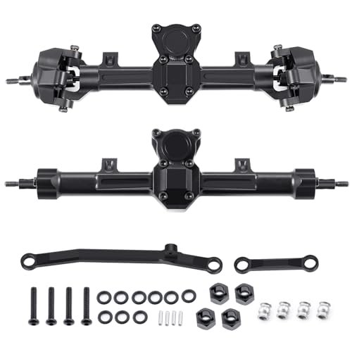 DEWOKI RC Harley Wheels Front Rear Axles Complete Set for SCX24 Deadbolt JLU C10 Bronco Gladiator Axial 1/24 RC Crawler Upgrade Parts