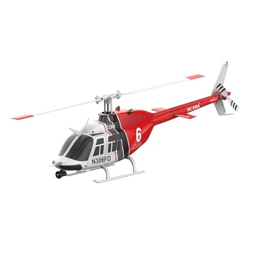 RC ERA 4CH C138 Bell206 6 Axis Gyro Stabilized Micro RC Helicopter with Adjustable Gyro Settings RTF for Adults Beginners Red YX C138 RTF R
