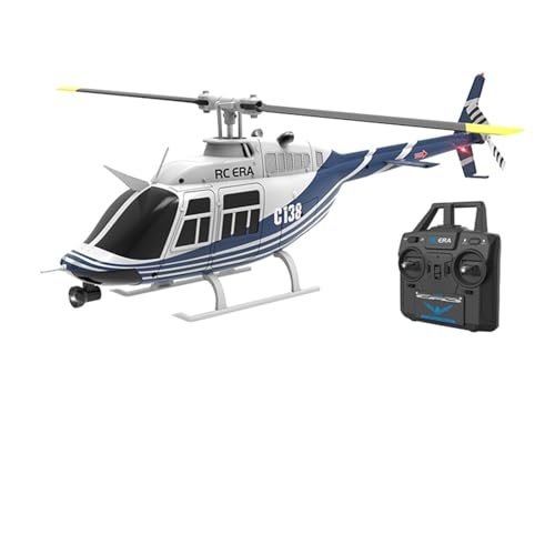 RC ERA C138 Bell206 4CH RC Helicopter with Tail Gyro 6 Axis Gyro Stabilized RTF for Adults Beginners Blue YX C138 RTF B